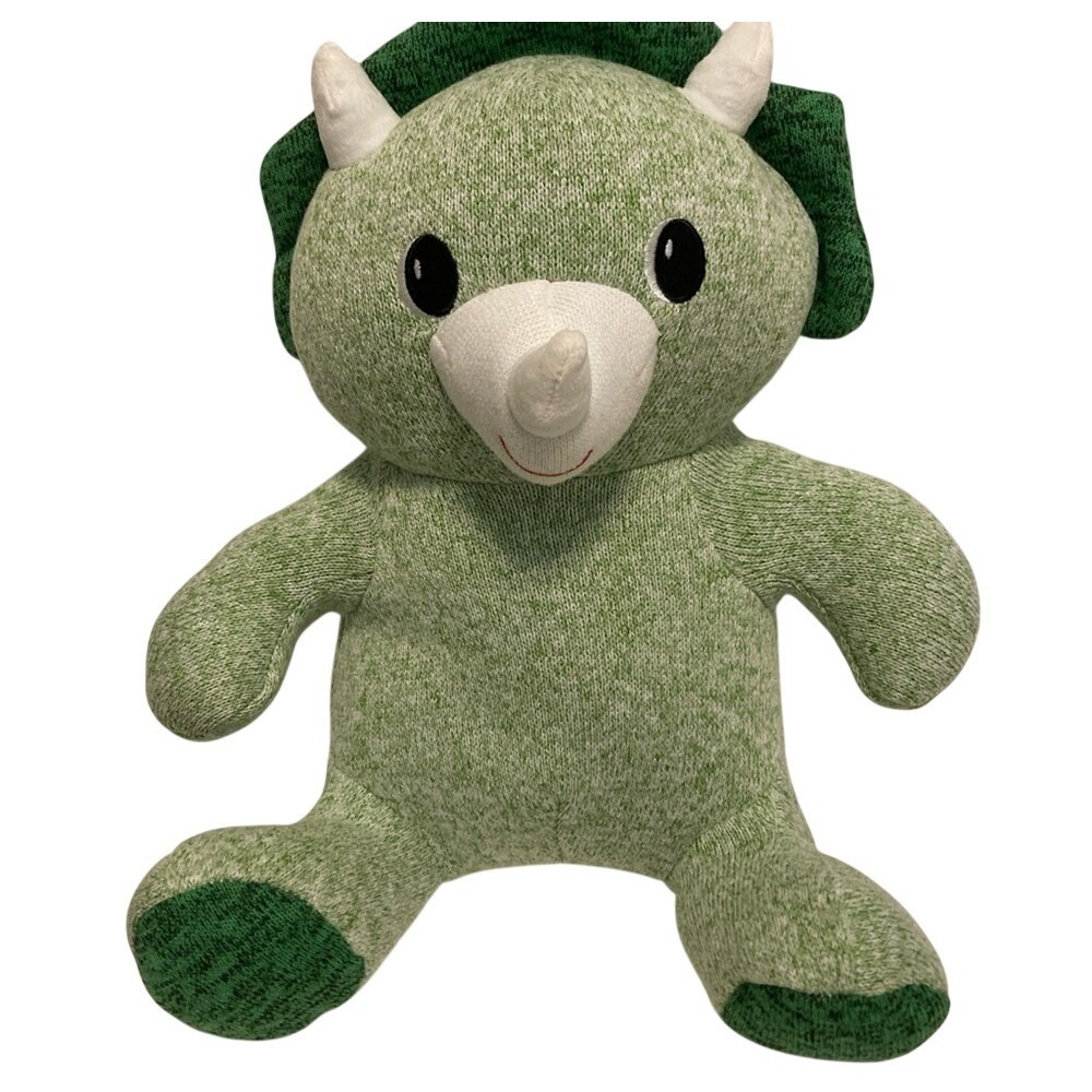 Toy Box Green Triceratops Dinosaur Knit Plush Stuffed Animal Soft Toy 383336
